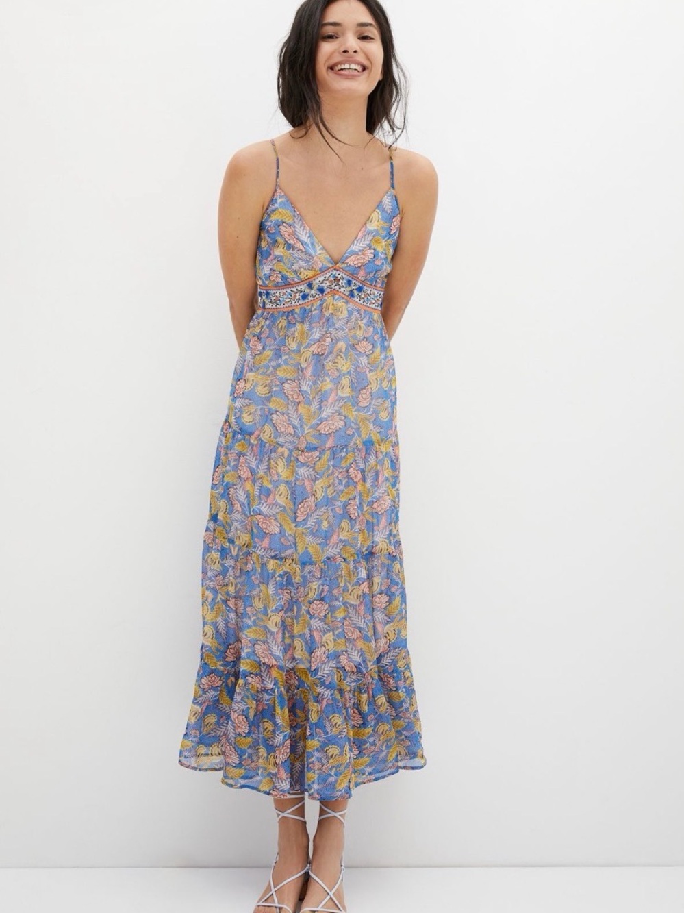 Anthropologie Vineyard Tiered Maxi Dress